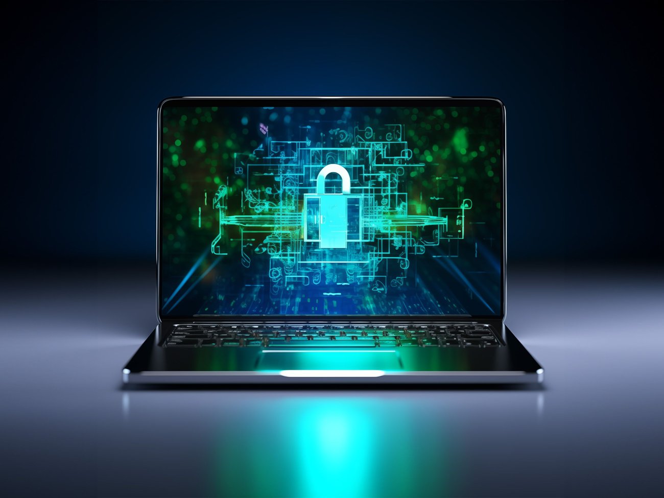 Laptop with a lock on the screen